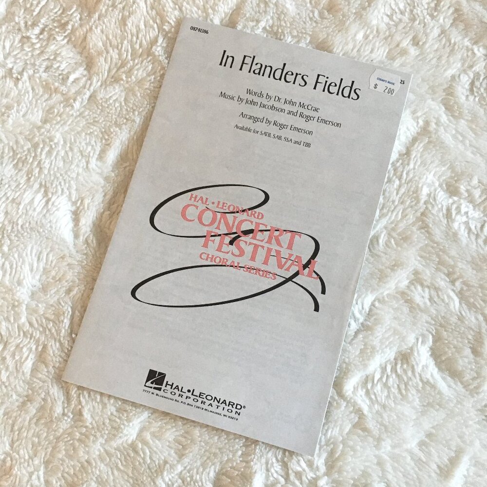 Ephemera In Flanders Fields Vocal Arrangement Sheet Music